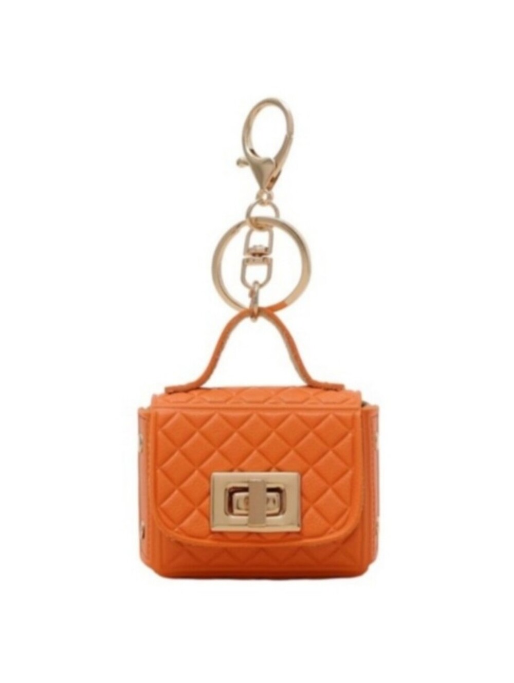 Purse Charm, Mini Embossed Clutch Pumpkin Orange